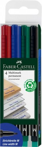 Kuitukärkikynä multimark Faber-Castell Medium permanent 4-sarja