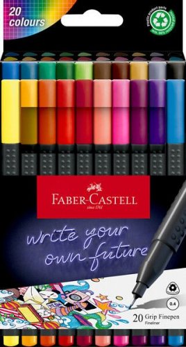 Kuitukärkikynä sarja Grip Finepen 0,4 mm 20 väriä/sarja