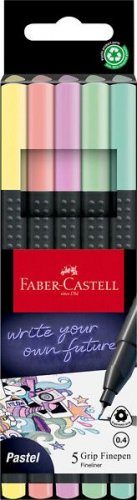 Kuitukärkikynä sarja Grip Finepen pastellivärit 5 väriä/sarja