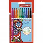 stabilo 2in1 kuitukärkikynä0,5/2laj 10kpl
