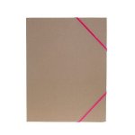 Kulmalukkokansio Nature pinkki kuminauha 3 läppää kartonki 100% kierrätysmateriaali