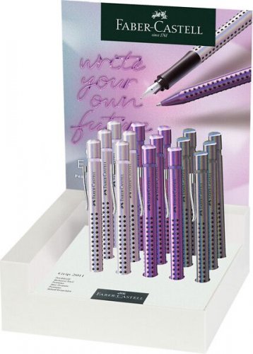 Kuulakärkikynä Faber-Castell display Grip Glam Edition XB 15 kynää