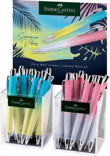 Kuulakärkikynä Faber-Castell display PolyBall Urban Summer 24kynää