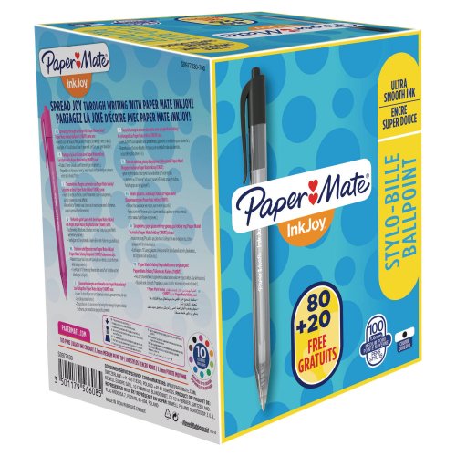 Kuulakärkikynä Mekanismilla Papermate inkjoy 100rt 0,3mm musta