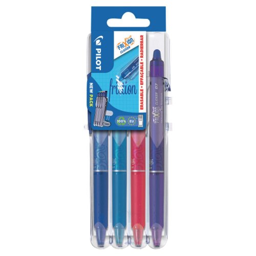 Kuulakärkikynä Pilot frixion clicker 0,35 värilajitelma 4kpl