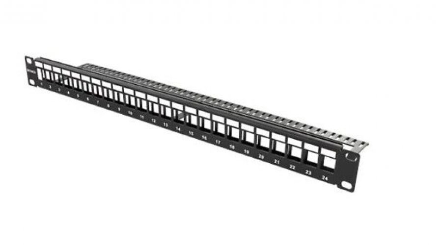 Kytkentäpaneeli 19 24-porttia 1U musta