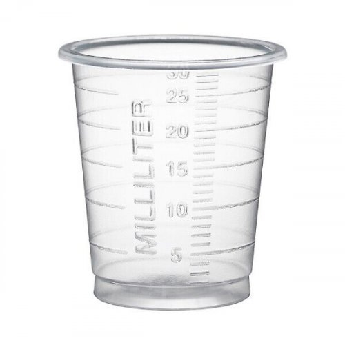Lääkelasi 30ml kirkas asteikolla 4,2cm Ø3,8cm