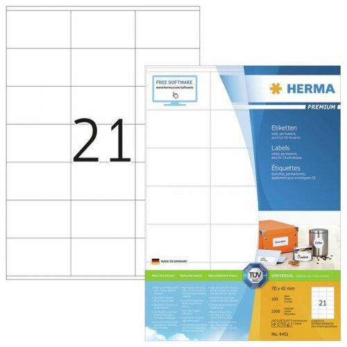 Herma Premium 4451 A4/21-os 70x42mm 100 arkkia