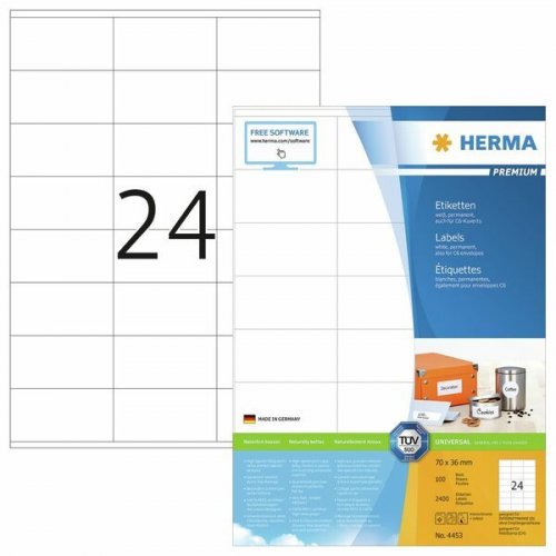 Herma Premium 4453 A4/24-os 70x36 mm 100 arkkia