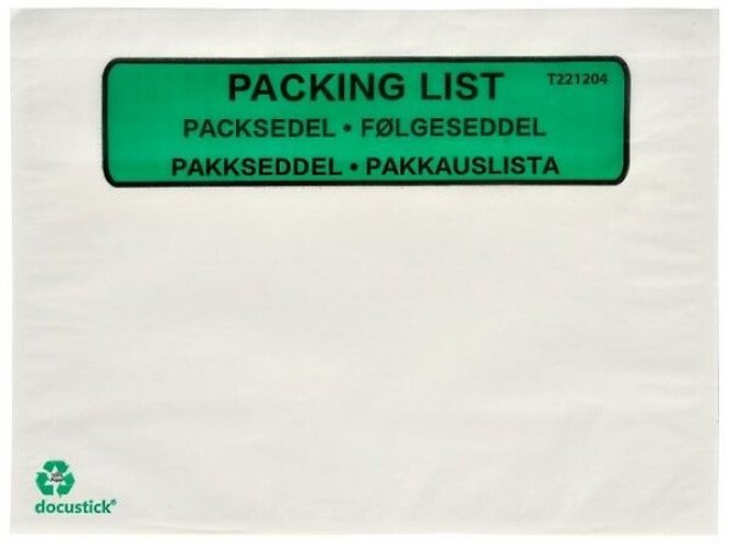 Lähetyslistatasku C6 100% paperi painettu teksti