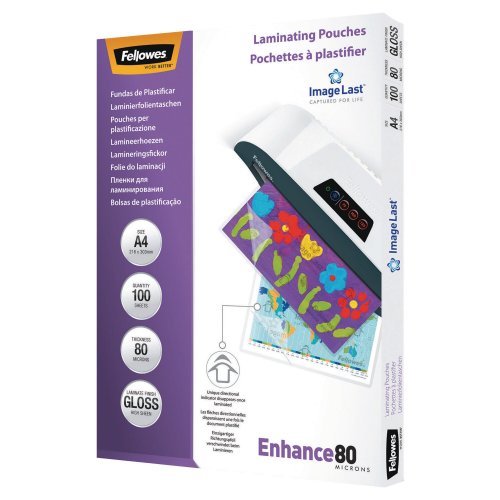 Laminointitasku A4 Fellowes 2x80mic kirkas 100kpl laminointikalvo