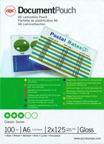 Laminointitasku A6 125mic laminointikalvo kiiltävä