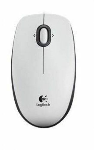 Langallinen hiiri Logitech B100 optinen valkoinen oikea/vasenk.