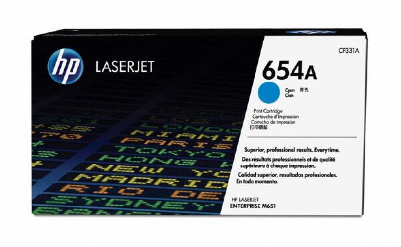 Laserkasetti HP 654A CF332A keltainen värikasetti