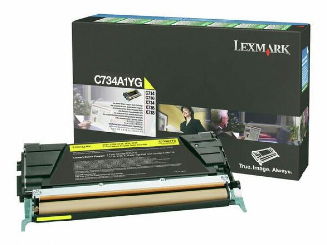 Laserkasetti Lexmark C734A1YG keltainen värikasetti