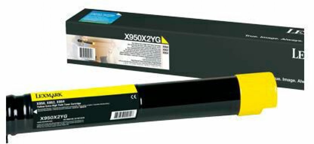 Laserkasetti Lexmark X950X2YG keltainen värikasetti