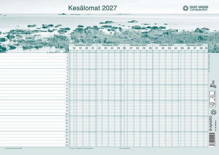 Lomakalenteri 2026 -2027