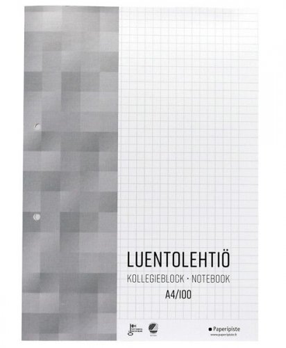 Luentolehtiö Rhino A4 100 sivua 7x7mm ruudut 8R-mappireijitys