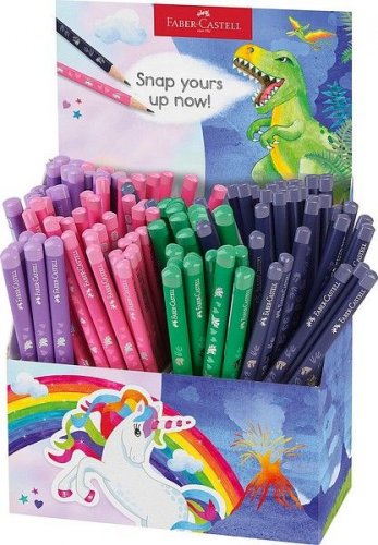 Lyijykynä Display Unicorn & dinosaur 4 väriä jumbo 40 ja 80standard