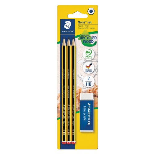 Lyijykynä staedtler noris hb + kumi 3kpl