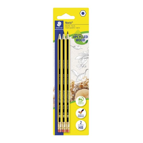 Lyijykynä Staedtler noris hb kumilla blisteri 3kpl