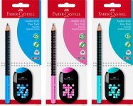 Lyijykynäsetti Faber-Cast Grip Jumbo TwoTone kynä+teroitinHB