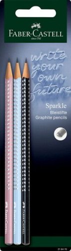 Lyijykynäsetti Faber-Castell Sparkle roosa, vaaleansininen ja musta