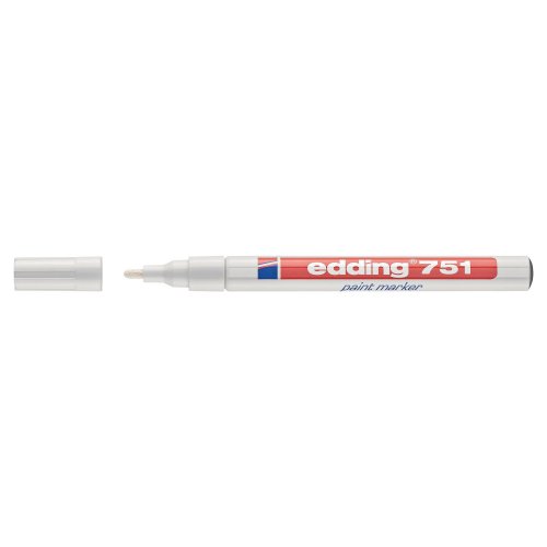 Maalikynä Edding 751 pyöreä 1-2mm valkoinen