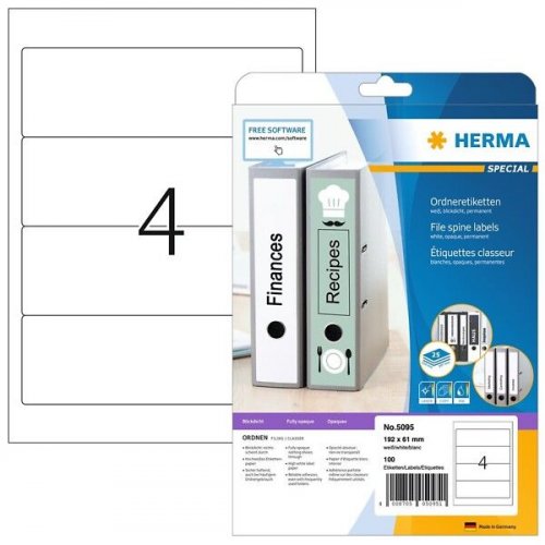 Mappi Herma Special 5095 A4/4-os /arkistointi tulostustarra 192x61mm 25ark