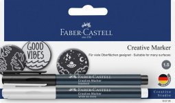 Markkeri FC Creative blister valkoinen+musta 1,5mm pyöreä kärki