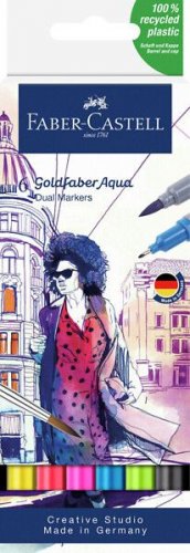 Markkeri FC Goldfaber Aqua dual taiteilijatussi 6 väriä/sarja