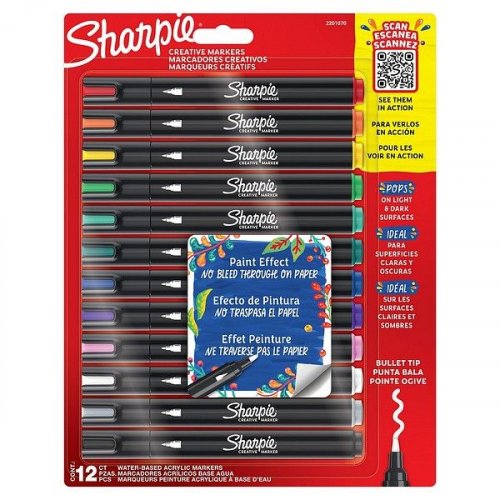 Markkeri Sharpie Creative 12kpl värilajitelma akryylitussi
