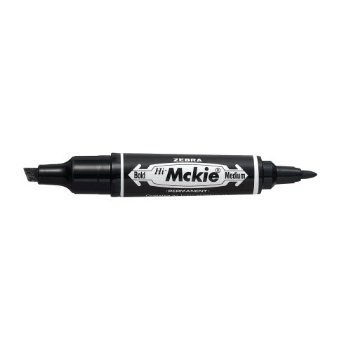 Markkeri Zebra mckie permanent viisto 4-6mm ja pyöreä 1mm kärki musta