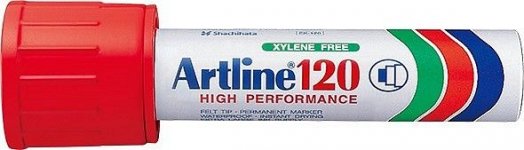 Merkintäkynä Artline 120 Heavy Duty punainen 20mm viistokärki