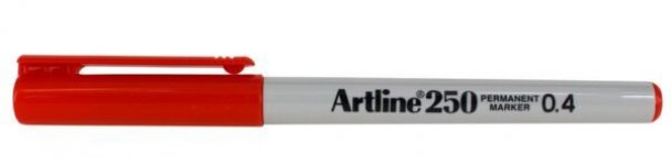 Merkintäkynä Artline 250 0,4mm punainen pysyvä
