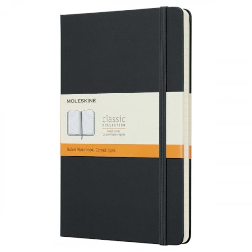 Muistikirja Moleskine kovakantinen 13x21cm viivoitettu musta