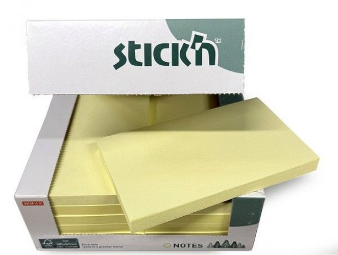 Muistilappu 76x127mm keltainen -sertifioitu paperi 12x100kpl