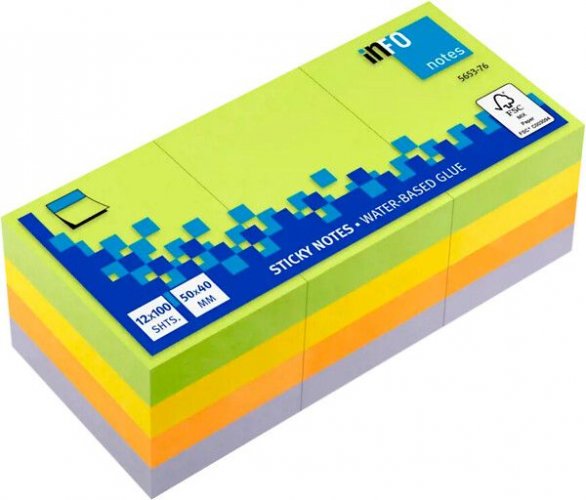 Muistilappu Info Notes Spring 50x40mm värilajitelma 12x100kpl