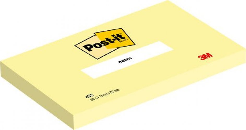 Muistilappu Post-it Canary Yellow 76x127mm 12x100kpl