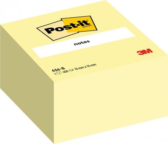 Muistilappu Post-it Canary Yellow 76x76mm 450kpl