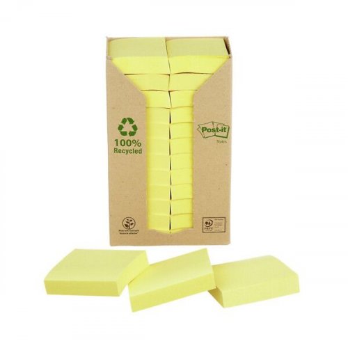 Muistilappu Post-it Canary Yellow Eko 38x51mm keltainen 24x100kpl