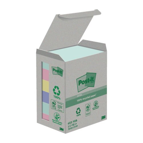 Muistilappu post-it eko 38x51 värilaj 6kpl