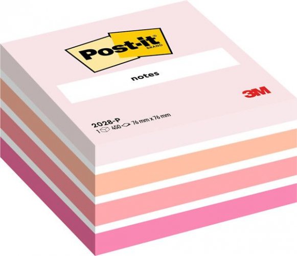Muistilappu Post-it pinkki pastelli 76x76mm 450kpl