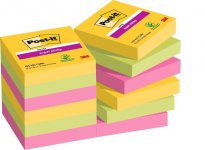 Muistilappu Post-it Super Sticky Carnival 47,6x47,6mm 12x90kpl