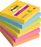 Muistilappu Post-it Super Sticky Carnival 76x76mm 6x90kpl