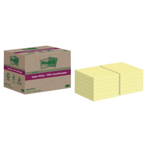 Muistilappu postit 654 76x76 kelt. 12kpl