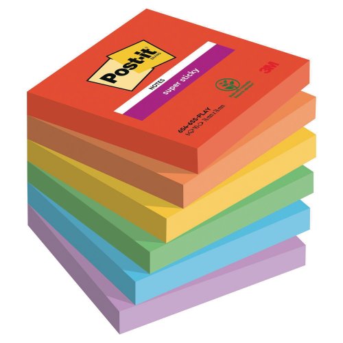 Muistilappu Post-it® super sticky playful 76 x 76 mm
