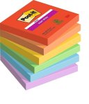 Muistilappu Post-it Super Sticky Playful 76x76mm 6x9 kpl