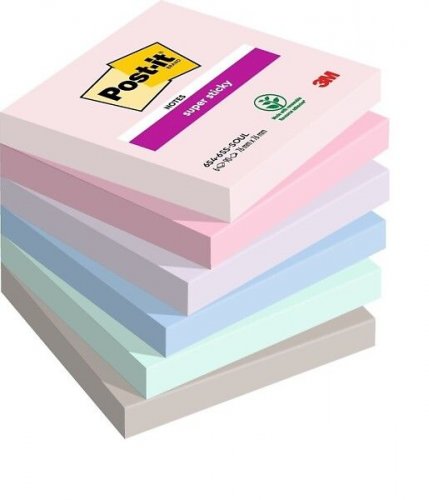 Muistilappu Post-it Super Sticky Soulful 76x76mm 6x90 kpl