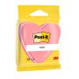 Muistilappu Post-it Sydän 70x70mm pinkki 3x76kpl piikkipakattu